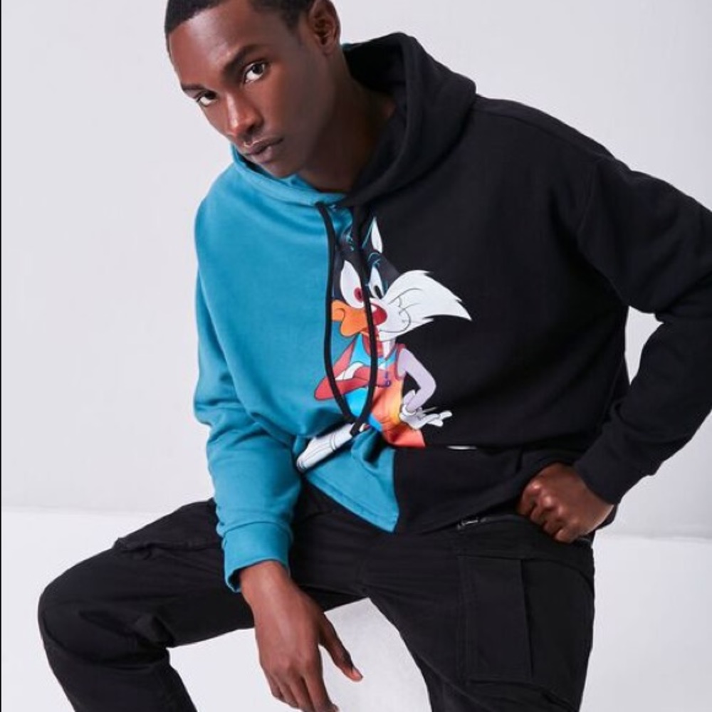 Forever 21 x Space Jam Color-block Graphic Hoodie